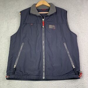 Vintage Abercrombie & Fitch Vest Mens Size Medium Reversible Full Zip Blue Grey